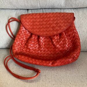 Bottega Veneta red orange purse